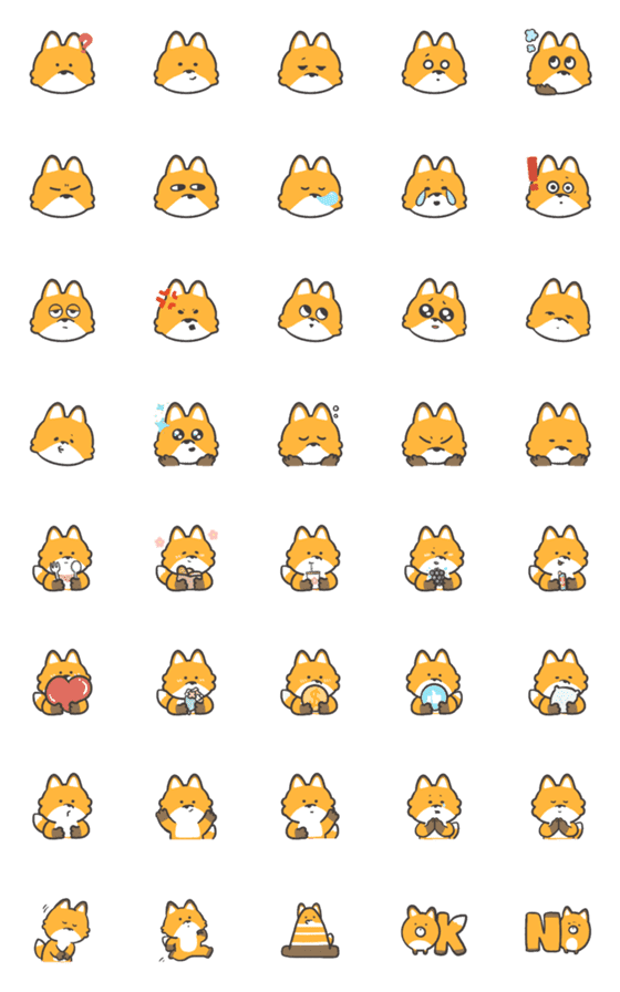 [LINE絵文字]CHOCOCHO.CHEN's fox emojiの画像一覧