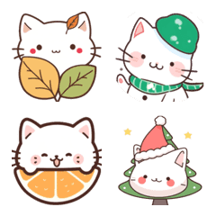 [LINE絵文字] Winter cat emoticon stickersの画像