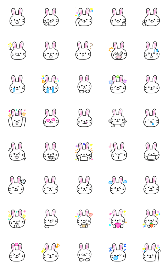 [LINE絵文字]うさぎのうさちゃん絵文字の画像一覧