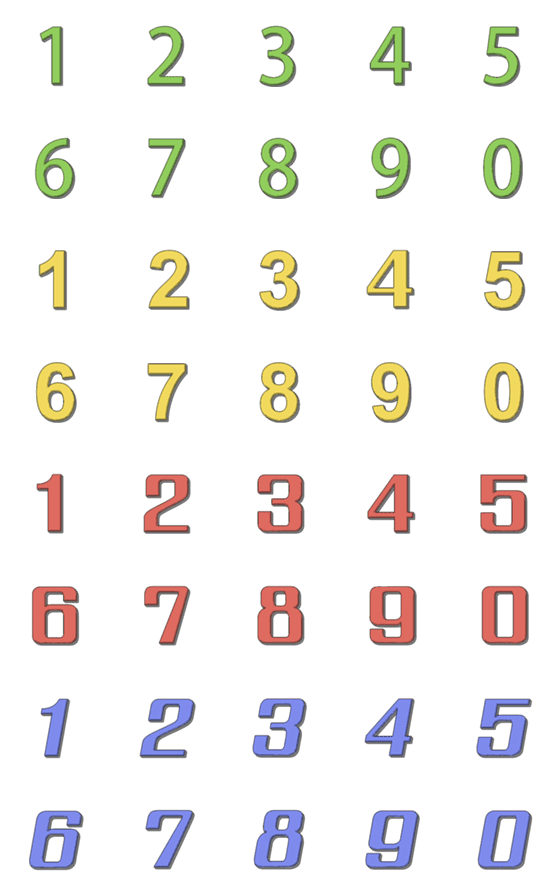 [LINE絵文字]Number classic retro emojiの画像一覧