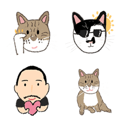 [LINE絵文字] Meow little monkey＆rabbitの画像