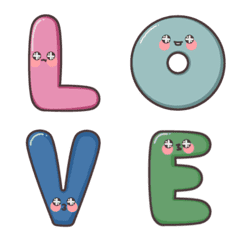 [LINE絵文字] Cute english alphabet and number emojiの画像