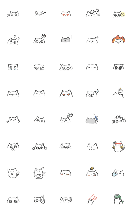 [LINE絵文字]white meow meowの画像一覧