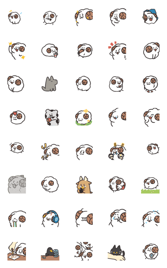 [LINE絵文字]Dinosaur sheep animated emoji 2の画像一覧