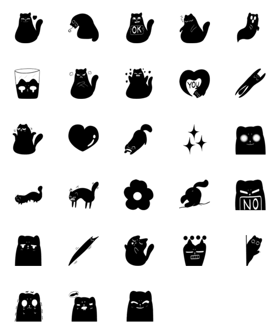 [LINE絵文字]Your black catの画像一覧