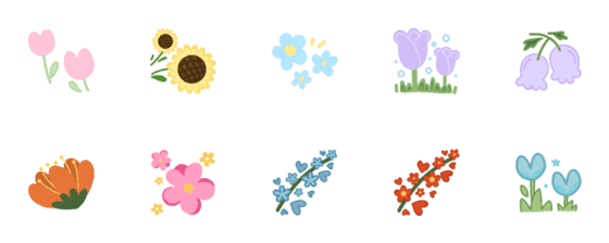 [LINE絵文字]Sim flowerの画像一覧