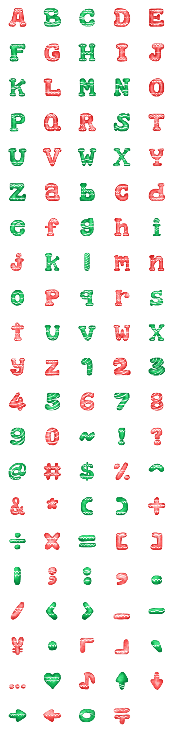 [LINE絵文字]Cutie Christmas Fontの画像一覧