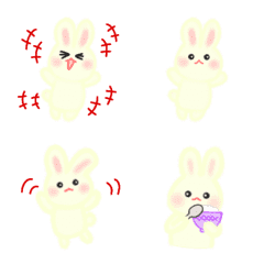 [LINE絵文字] ▶動く！うさふわちゃんの絵文字♪ 修正版の画像