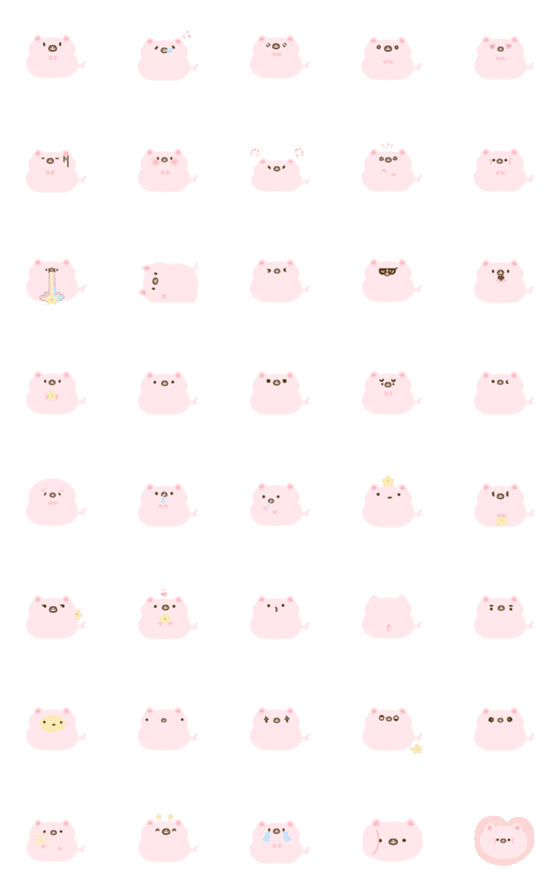 [LINE絵文字]Little fat pig and stupid starの画像一覧