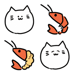 [LINE絵文字] ゆるい猫えび絵文字の画像