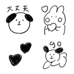 [LINE絵文字] シンプルな毎日使える落書き絵文字31の画像