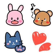 [LINE絵文字] かわいい♡どうぶつ5種絵文字【修正版】の画像