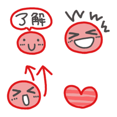 [LINE絵文字] 【動く】ミニスマイリー♡赤の画像