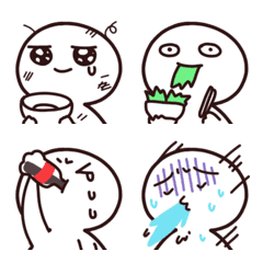 [LINE絵文字] WhiteWhiteMan Emoji7の画像