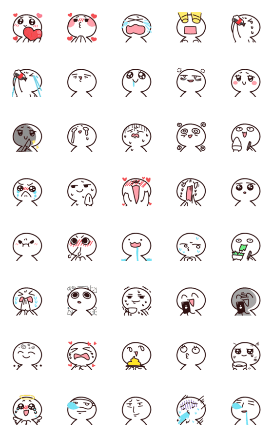 [LINE絵文字]WhiteWhiteMan Emoji7の画像一覧