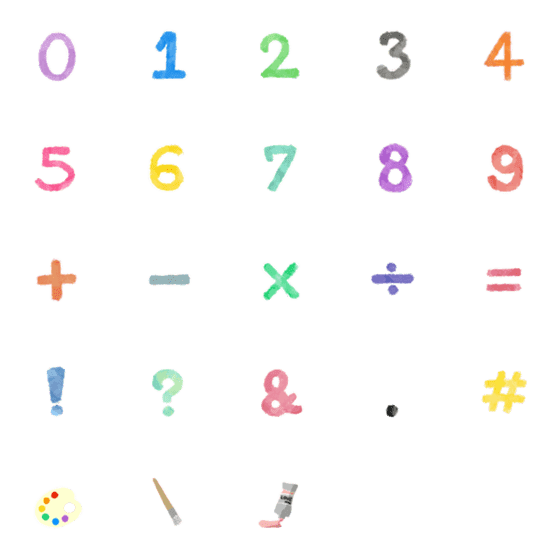 [LINE絵文字]Number ＆ Paletteの画像一覧