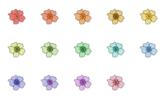 [LINE絵文字]Colorful Flower1の画像一覧