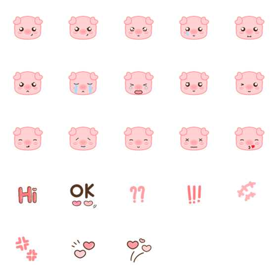 [LINE絵文字]Pig emoji cuteの画像一覧