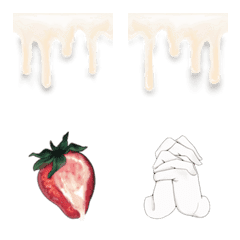 [LINE絵文字] Strawberry with Condensed milkの画像