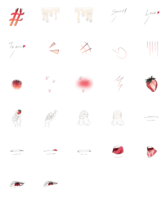 [LINE絵文字]Strawberry with Condensed milkの画像一覧