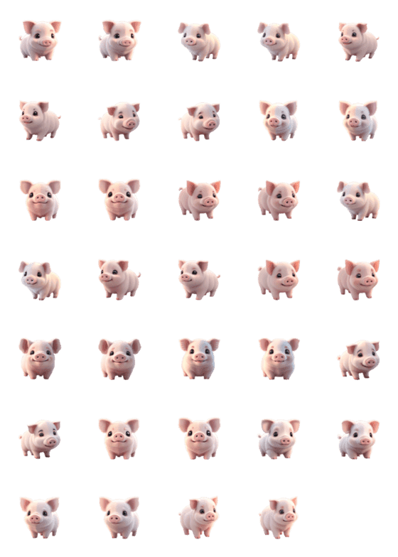 [LINE絵文字]Happy Little Piggyの画像一覧