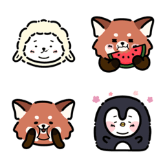 [LINE絵文字] Animal friends[Red Panda,penguin,sheep]の画像