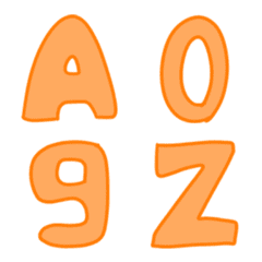 [LINE絵文字] A-Z / 0-9 : Orangeの画像