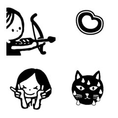 [LINE絵文字] 【動く】シンプルで大人っぽ女子ときどき猫の画像