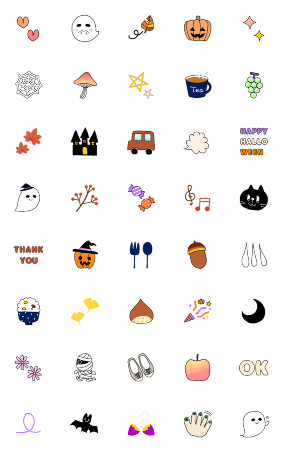 [LINE絵文字]動く▶日常絵文字に秋☆の画像一覧