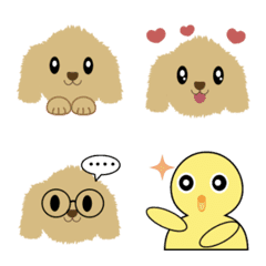 [LINE絵文字] Duck and puppy emoticonsの画像