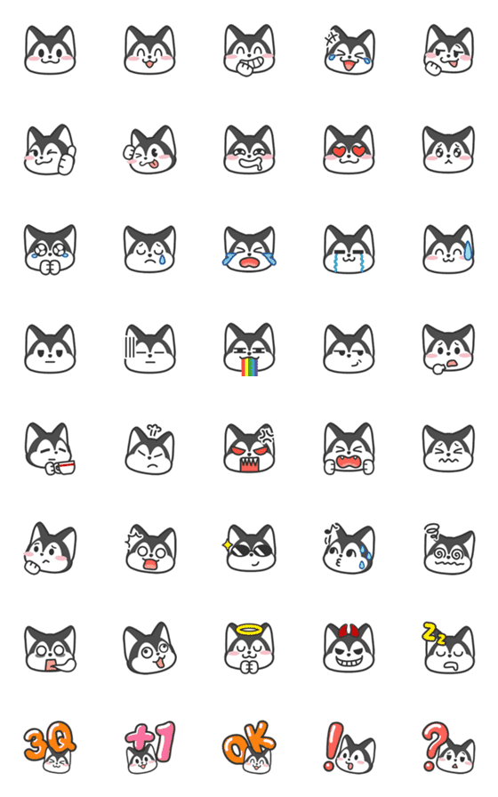 [LINE絵文字]Little Husky Emojiの画像一覧