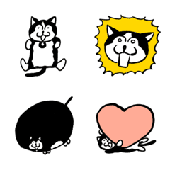 [LINE絵文字] ハチワレねこのムー EMOJIの画像