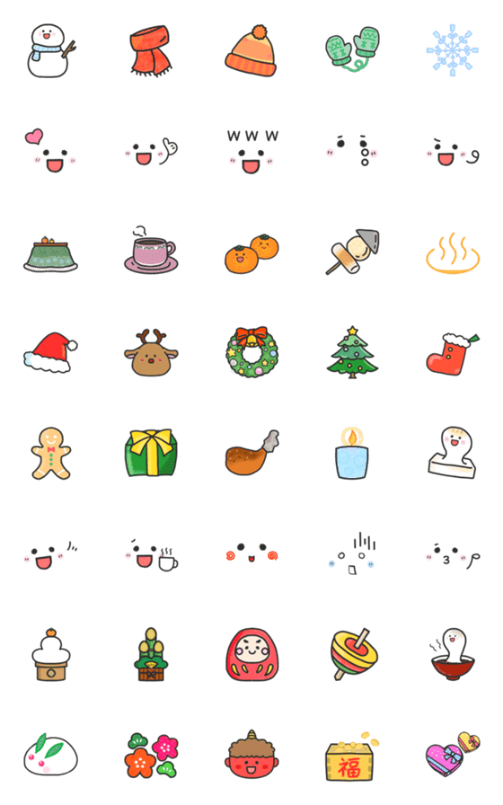 [LINE絵文字]【冬】使えるかわいい絵文字の画像一覧