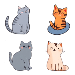 [LINE絵文字] 猫のスタイル別の顔文字ステッカーの画像