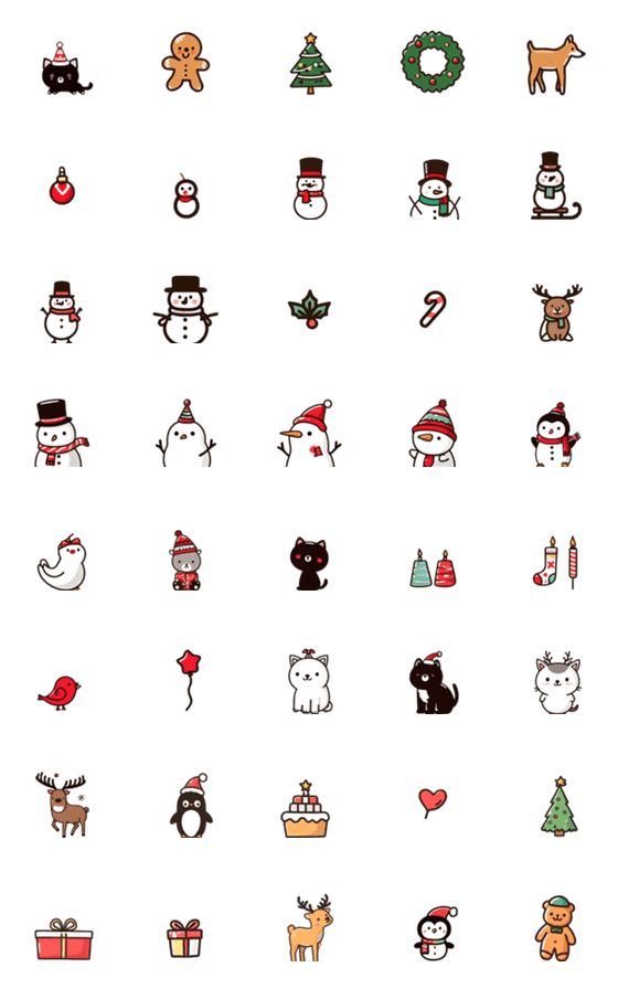 [LINE絵文字]happy merry christmas santa snowman_04の画像一覧