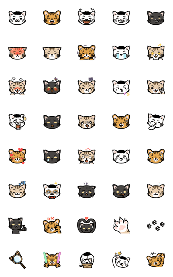 [LINE絵文字]MaoliEd Cat's Emojiの画像一覧