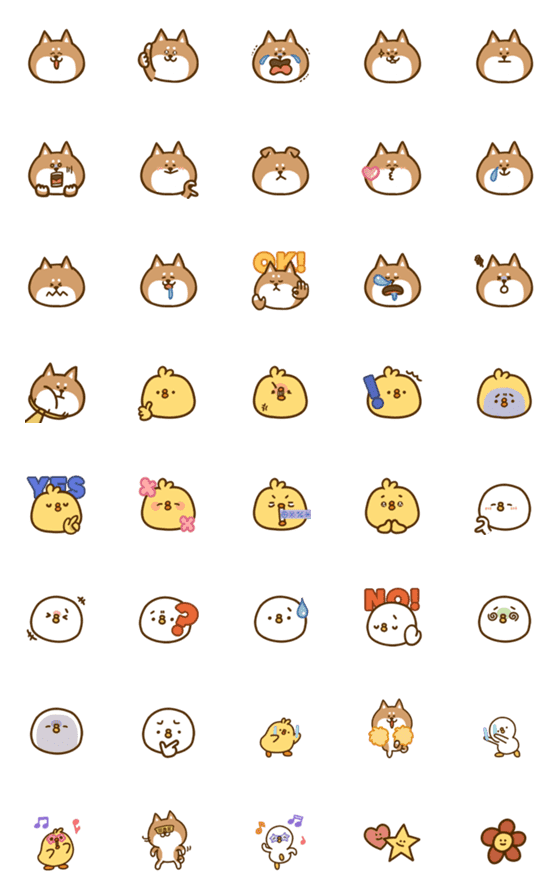 [LINE絵文字]Shiba Harvey ＆  friendsの画像一覧