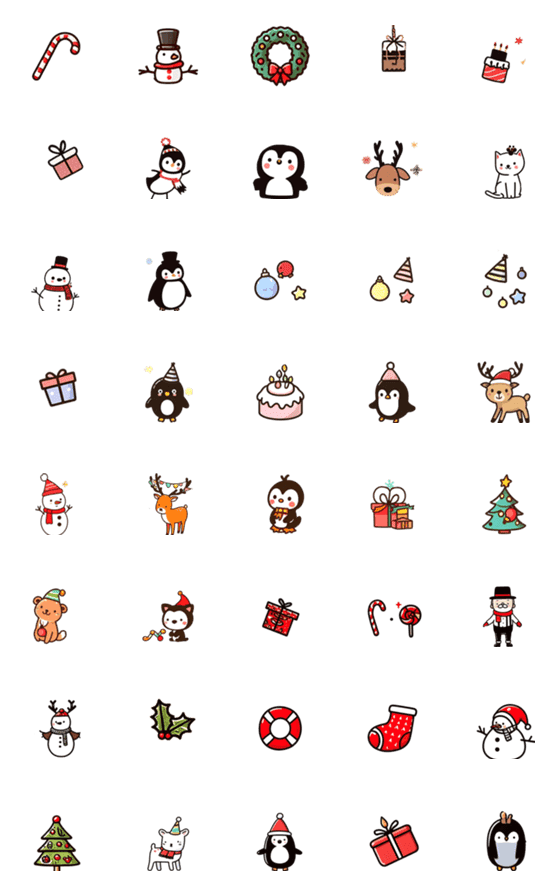 [LINE絵文字]happy merry christmas santa snowman_05の画像一覧