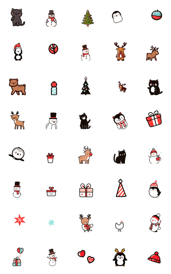 [LINE絵文字]happy merry christmas santa snowman_09の画像一覧