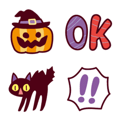 [LINE絵文字] 動く★ハロウィンと黒ネコの画像