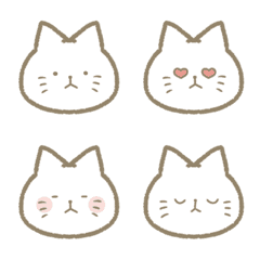 [LINE絵文字] 白ねこの表情スタンプの画像