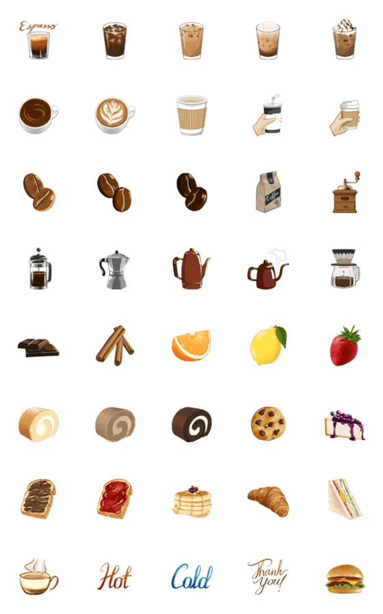 [LINE絵文字]Coffee Shop ＆ Bakery Emojiの画像一覧