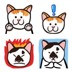 [LINE絵文字] 猫2匹と犬1匹の画像