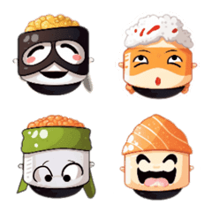 [LINE絵文字] Sushi with the Masked Man and Friendsの画像