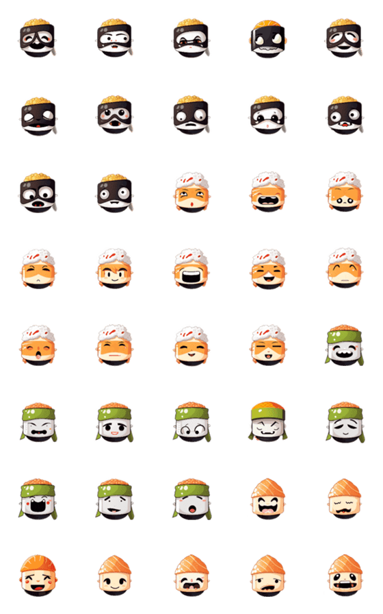 [LINE絵文字]Sushi with the Masked Man and Friendsの画像一覧