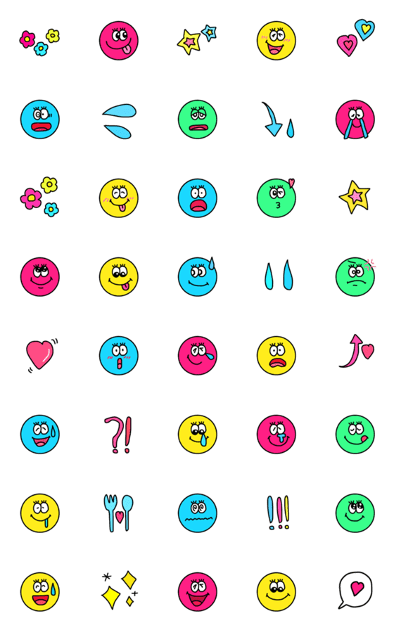 [LINE絵文字]【Candy POP〜colorful emoji⭐︎⭐︎】の画像一覧