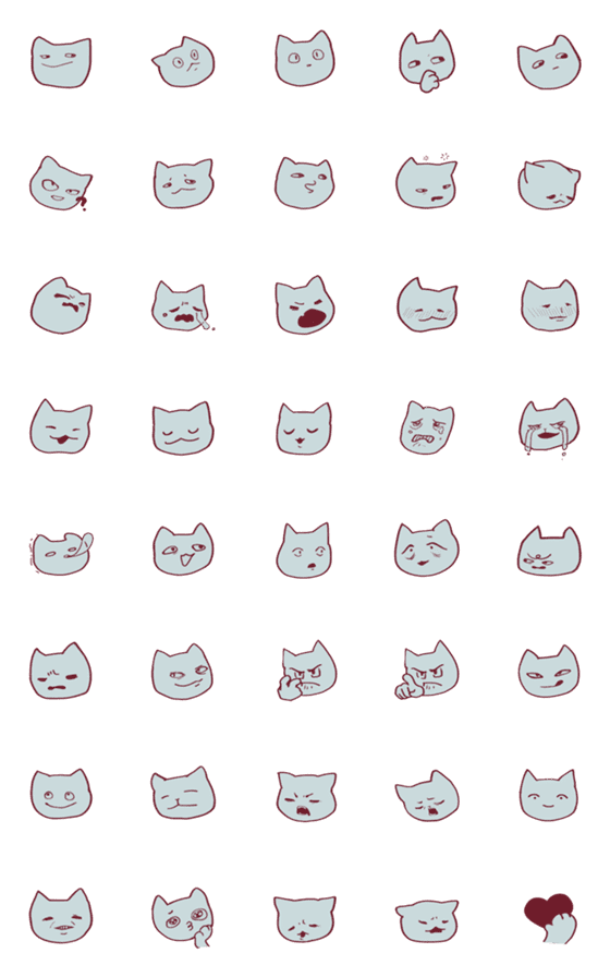 [LINE絵文字]Cloud cat stickersの画像一覧