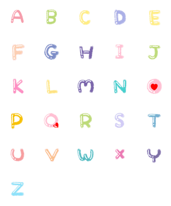 [LINE絵文字]Emoji english lettersの画像一覧