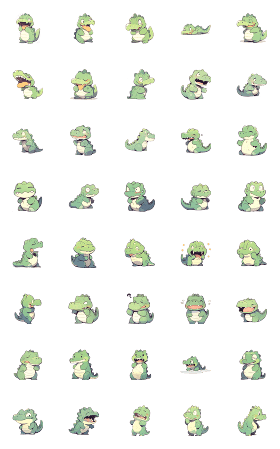 [LINE絵文字]Mischievous Crocodile emojiの画像一覧