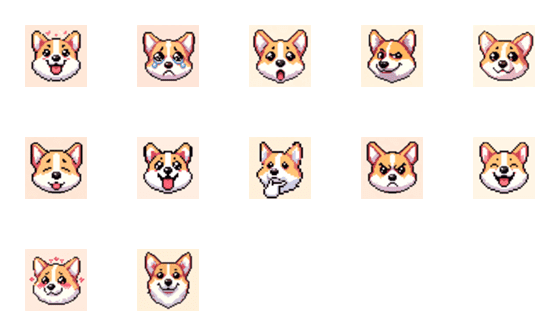 [LINE絵文字]Cute Corgi Dog Stampsの画像一覧